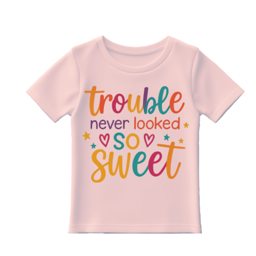 Trouble never looked so sweet baby t-shirt