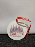 Christmas ornament - deer Christmas scene