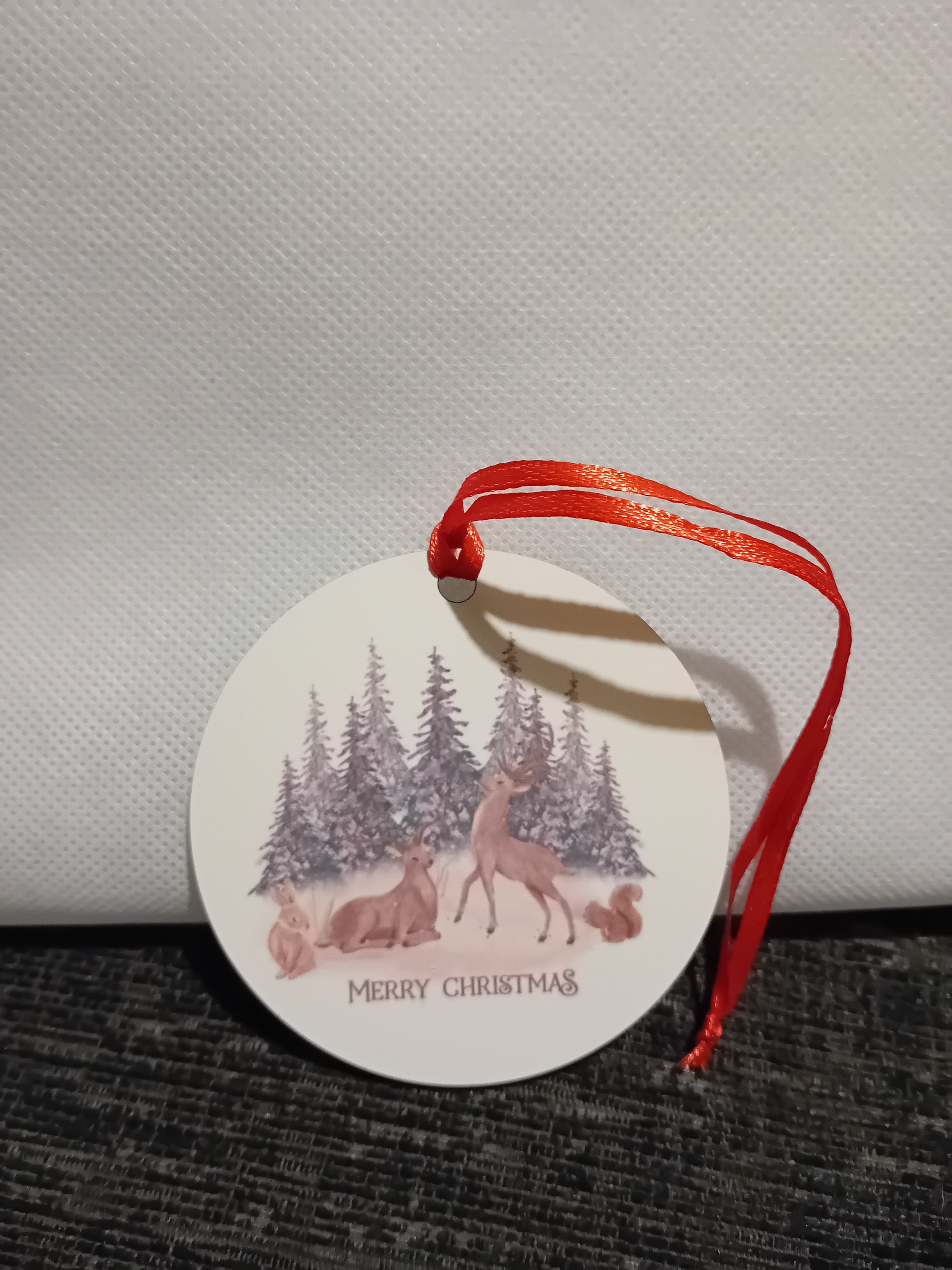 Christmas ornament - deer Christmas scene