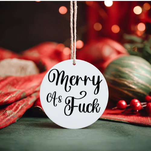 Christmas tree ornaments - adult quotes
