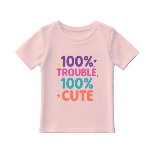 Baby tee- 100% trouble 100% cute