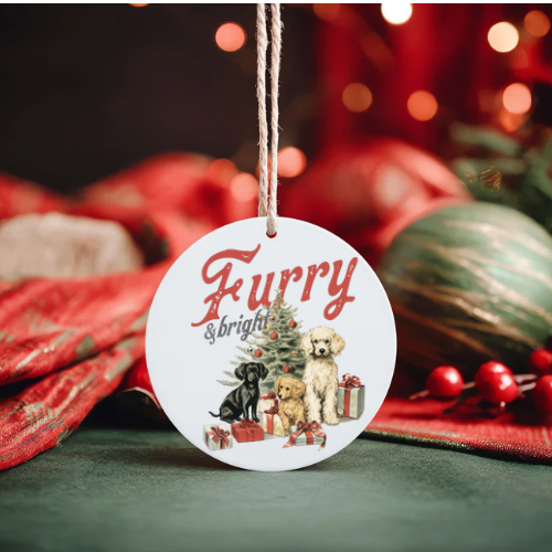 Christmas tree ornaments - dogs at Christmas