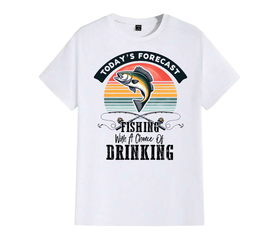 Today’s forecast is fishing with a chance of drinking mens t-shirts