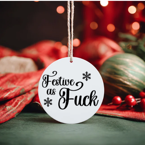 Christmas tree ornaments - adult quotes