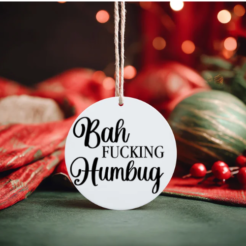 Christmas tree ornaments - adult quotes