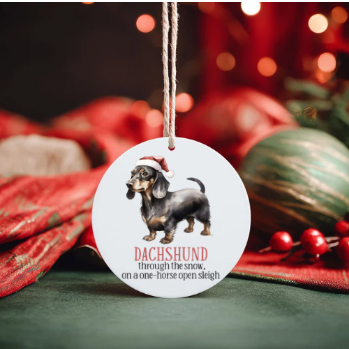 Christmas tree ornaments - dogs at Christmas