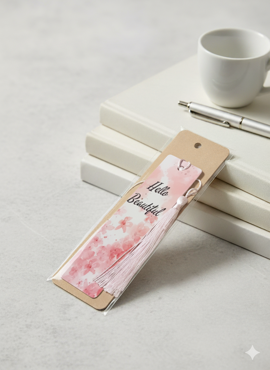 Aluminium bookmark- hello beautiful