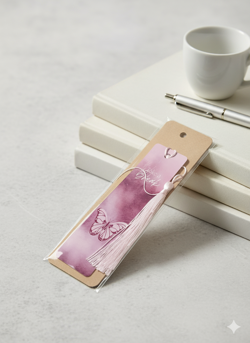 Aluminium bookmark - take a break butterfly